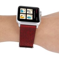 Dot Pattern Lederarmband - Rot - Geeignet f&uuml;r Apple Watch 38mm / 40mm / 41mm / 42mm