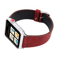 Dot Pattern Lederarmband - Rot - Geeignet f&uuml;r Apple Watch 38mm / 40mm / 41mm / 42mm