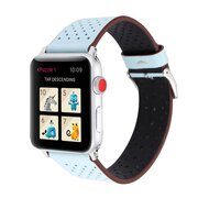 Dot Pattern Lederarmband - Hellblau - Geeignet f&uuml;r Apple Watch 38mm / 40mm / 41mm / 42mm