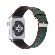 Dot Pattern Lederarmband - Dunkelgr&uuml;n - Geeignet f&uuml;r Apple Watch 38mm / 40mm / 41mm / 42mm