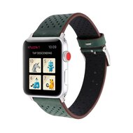 Dot Pattern Lederarmband - Dunkelgr&uuml;n - Geeignet f&uuml;r Apple Watch 38mm / 40mm / 41mm / 42mm