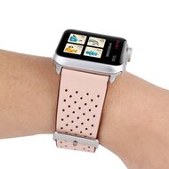 Dot Pattern Lederarmband - Rosa - Geeignet f&uuml;r Apple Watch 38mm / 40mm / 41mm / 42mm