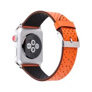 Dot Pattern Lederarmband - Orange - Geeignet f&uuml;r Apple Watch 38mm / 40mm / 41mm / 42mm