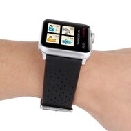 Dot Pattern Lederarmband - Schwarz - Geeignet f&uuml;r Apple Watch 38mm / 40mm / 41mm / 42mm