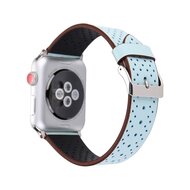 Dot Pattern Lederarmband - Hellblau - Geeignet f&uuml;r Apple Watch 44mm / 45mm / 46mm / 49mm