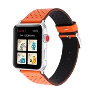 Dot Pattern Lederarmband - Orange - Geeignet f&uuml;r Apple Watch 44mm / 45mm / 46mm / 49mm