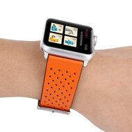 Dot Pattern Lederarmband - Orange - Geeignet f&uuml;r Apple Watch 44mm / 45mm / 46mm / 49mm