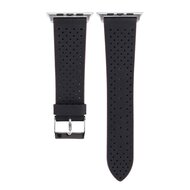 Dot Pattern Lederarmband - Schwarz - Geeignet f&uuml;r Apple Watch 44mm / 45mm / 46mm / 49mm