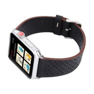 Dot Pattern Lederarmband - Schwarz - Geeignet f&uuml;r Apple Watch 44mm / 45mm / 46mm / 49mm