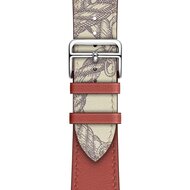 Lederarmband mit Druck - Rot - Geeignet f&uuml;r Apple Watch 38mm / 40mm / 41mm / 42mm