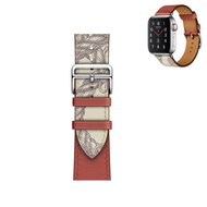Lederarmband mit Druck - Rot - Geeignet f&uuml;r Apple Watch 38mm / 40mm / 41mm / 42mm