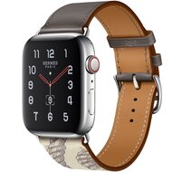 Lederarmband mit Druck - Braun - Geeignet f&uuml;r Apple Watch 38mm / 40mm / 41mm / 42mm
