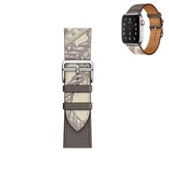 Lederarmband mit Druck - Braun - Geeignet f&uuml;r Apple Watch 38mm / 40mm / 41mm / 42mm