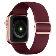 Elastisches Solo Loop Armband - Weinrot - Geeignet f&uuml;r Apple Watch 44mm / 45mm / 46mm / 49mm