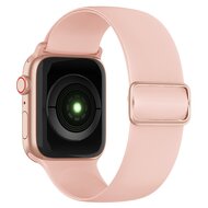 Elastisches Solo Loop Armband - Rosa - Geeignet f&uuml;r Apple Watch 44mm / 45mm / 46mm / 49mm