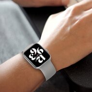Elastisches Solo Loop Armband - Grau - Geeignet f&uuml;r Apple Watch 44mm / 45mm / 46mm / 49mm