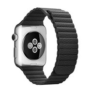 PU Leder Loop Armband - Schwarz - Geeignet f&uuml;r Apple Watch 38mm / 40mm / 41mm / 42mm