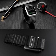 PU Leder Loop Armband - Schwarz - Geeignet f&uuml;r Apple Watch 38mm / 40mm / 41mm / 42mm