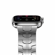 Stahlgliederarmband - Silber - Geeignet f&uuml;r Apple Watch 44mm / 45mm / 46mm / 49mm