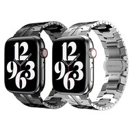 Stahlgliederarmband - Silber - Geeignet f&uuml;r Apple Watch 44mm / 45mm / 46mm / 49mm