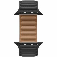 Lederarmband der Link-Serie - Schwarz - Geeignet f&uuml;r Apple Watch 44mm / 45mm / 46mm / 49mm