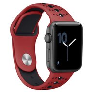 Sportarmband Farbkombination - Rot + Schwarz - Geeignet f&uuml;r Apple Watch 38mm / 40mm / 41mm / 42mm
