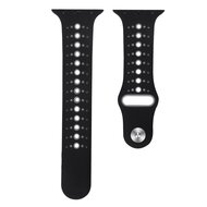 Sportarmband Farbkombination - Schwarz + Grau - Geeignet f&uuml;r Apple Watch 38mm / 40mm / 41mm / 42mm
