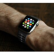 Sportarmband Farbkombination - Schwarz + Grau - Geeignet f&uuml;r Apple Watch 38mm / 40mm / 41mm / 42mm