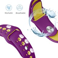 Sportarmband Farbkombination - Lila + Gelb - Geeignet f&uuml;r Apple Watch 44mm / 45mm / 46mm / 49mm