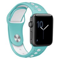 Sportarmband Farbkombination - Blau + Wei&szlig; - Geeignet f&uuml;r Apple Watch 44mm / 45mm / 46mm / 49mm