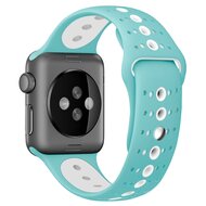 Sportarmband Farbkombination - Blau + Wei&szlig; - Geeignet f&uuml;r Apple Watch 44mm / 45mm / 46mm / 49mm