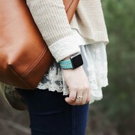 Sportarmband Farbkombination - Blau + Wei&szlig; - Geeignet f&uuml;r Apple Watch 44mm / 45mm / 46mm / 49mm