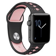 Sportarmband Farbkombination - Schwarz + Rosa - Geeignet f&uuml;r Apple Watch 44mm / 45mm / 46mm / 49mm