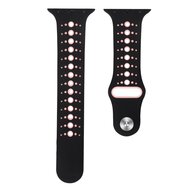 Sportarmband Farbkombination - Schwarz + Rosa - Geeignet f&uuml;r Apple Watch 44mm / 45mm / 46mm / 49mm