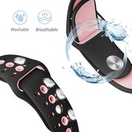 Sportarmband Farbkombination - Schwarz + Rosa - Geeignet f&uuml;r Apple Watch 44mm / 45mm / 46mm / 49mm