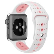 Sportarmband Farbkombination - Wei&szlig; + Pink - Geeignet f&uuml;r Apple Watch 44mm / 45mm / 46mm / 49mm