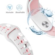 Sportarmband Farbkombination - Wei&szlig; + Pink - Geeignet f&uuml;r Apple Watch 44mm / 45mm / 46mm / 49mm