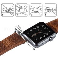 Retro-Lederarmband - Schwarz - Geeignet f&uuml;r Apple Watch 38mm / 40mm / 41mm / 42mm