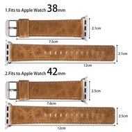 Retro-Lederarmband - Hellbraun - Geeignet f&uuml;r Apple Watch 44mm / 45mm / 46mm / 49mm