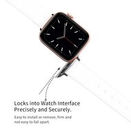 Leder Slim Fit Armband - Wei&szlig; - Geeignet f&uuml;r Apple Watch 44mm / 45mm / 46mm / 49mm