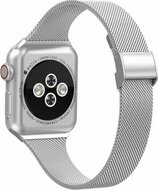 Milanaise Slim Fit Armband - Silber - Geeignet f&uuml;r Apple Watch 44mm / 45mm / 46mm / 49mm