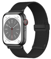 Milanaise-Armband mit faltbarem Magnetverschluss - Schwarz - Geeignet f&uuml;r Apple Watch 38mm / 40mm / 41mm / 42mm