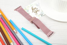Milanaise-Armband mit faltbarem Magnetverschluss - Ros&eacute;gold - Passend f&uuml;r Apple Watch 38mm / 40mm / 41mm / 42mm