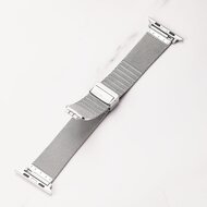Milanaise-Armband mit faltbarem Magnetverschluss - Silber - Geeignet f&uuml;r Apple Watch 38mm / 40mm / 41mm / 42mm