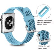 Armband mit L&ouml;chern - Hellblau - Geeignet f&uuml;r Apple Watch 38mm / 40mm / 41mm / 42mm