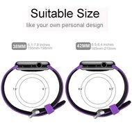 Armband mit L&ouml;chern - 2 Farben - Lila mit Schwarz - Geeignet f&uuml;r Apple Watch 44mm / 45mm / 46mm / 49mm