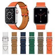 Lederarmband - Orange - Geeignet f&uuml;r Apple Watch 44mm / 45mm / 46mm / 49mm