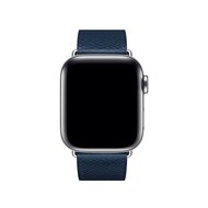 Lederarmband - Dunkelblau - Geeignet f&uuml;r Apple Watch 44mm / 45mm / 46mm / 49mm