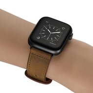 Lederband mit Doppelschlaufe - Melange braun - Passend f&uuml;r Apple Watch 38mm / 40mm / 41mm / 42mm