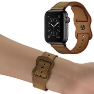 Lederband mit Doppelschlaufe - Melange braun - Passend f&uuml;r Apple Watch 38mm / 40mm / 41mm / 42mm